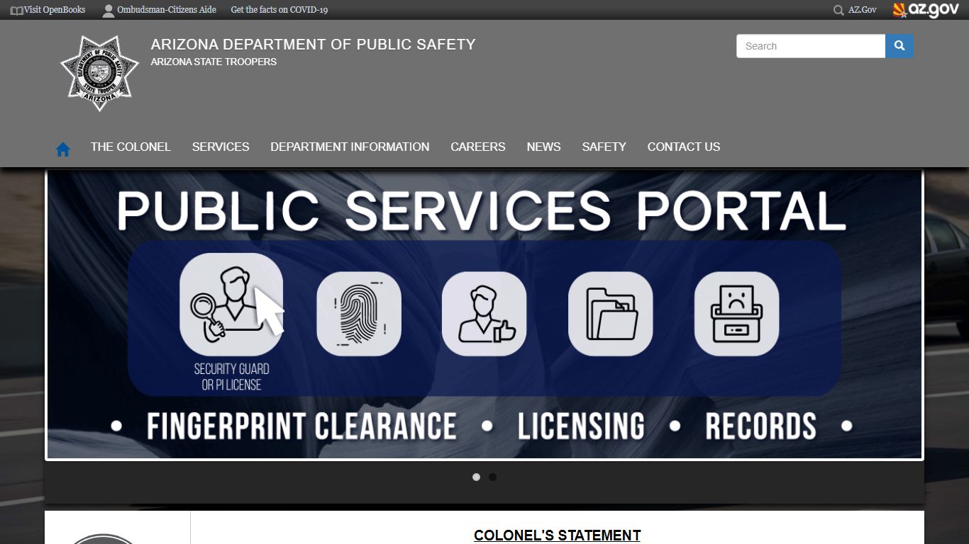 Standard Fingerprint Form - Arizona Department of Public Safety